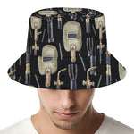Welding Mask Pattern Print Bucket Hat