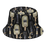 Welding Mask Pattern Print Bucket Hat
