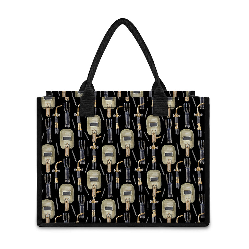 Welding Mask Pattern Print Canvas Tote Bag