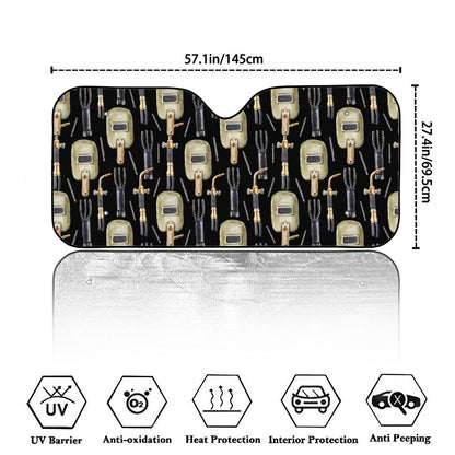Welding Mask Pattern Print Car Windshield Sun Shade
