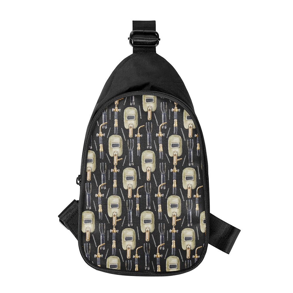 Welding Mask Pattern Print Chest Bag
