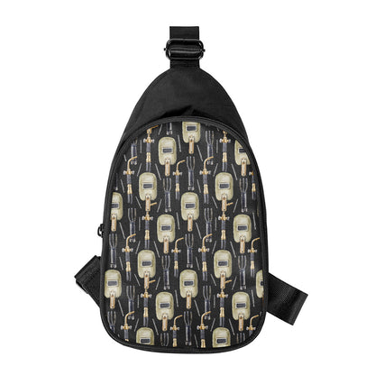 Welding Mask Pattern Print Chest Bag