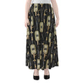 Welding Mask Pattern Print Chiffon Maxi Skirt