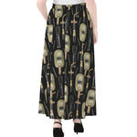 Welding Mask Pattern Print Chiffon Maxi Skirt