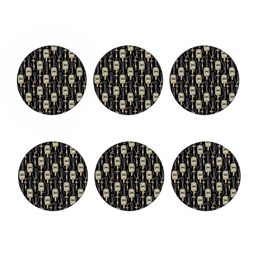 Welding Mask Pattern Print Coaster Set