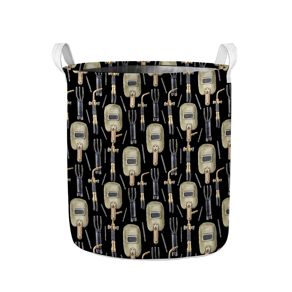 Welding Mask Pattern Print Collapsible Laundry Basket