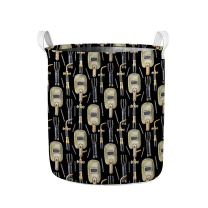 Welding Mask Pattern Print Collapsible Laundry Basket