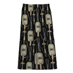 Welding Mask Pattern Print Cotton Front Slit Maxi Skirt