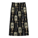 Welding Mask Pattern Print Cotton Front Slit Maxi Skirt