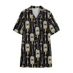 Welding Mask Pattern Print Cotton Hawaiian Shirt