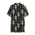 Welding Mask Pattern Print Cotton Hawaiian Shirt