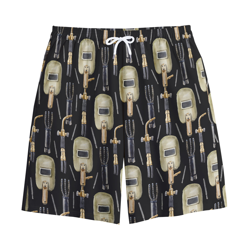 Welding Mask Pattern Print Cotton Shorts