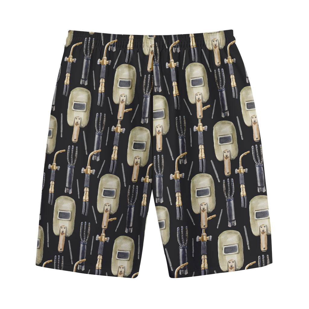 Welding Mask Pattern Print Cotton Shorts