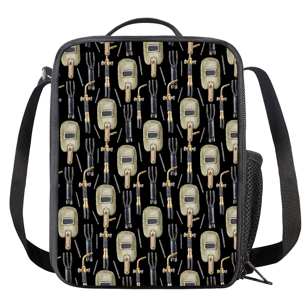 Welding Mask Pattern Print Crossbody Lunch Bag