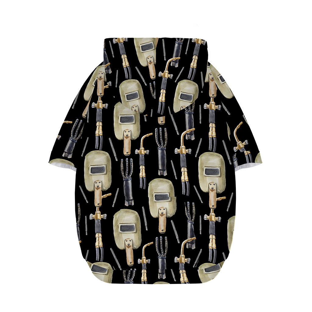 Welding Mask Pattern Print Dog Zip Up Hoodie