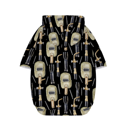 Welding Mask Pattern Print Dog Zip Up Hoodie