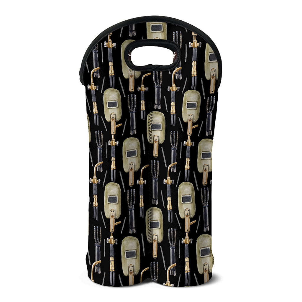 Welding Mask Pattern Print Double Neoprene Wine Tote