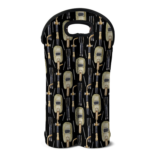 Welding Mask Pattern Print Double Neoprene Wine Tote