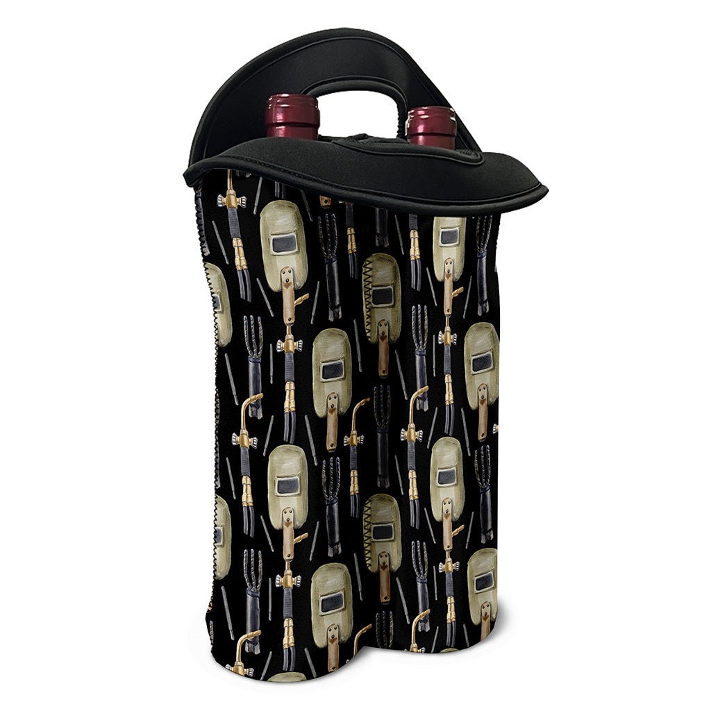 Welding Mask Pattern Print Double Neoprene Wine Tote