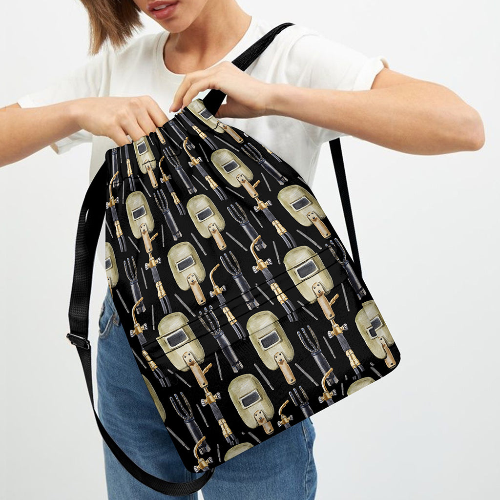 Welding Mask Pattern Print Drawstring Backpack