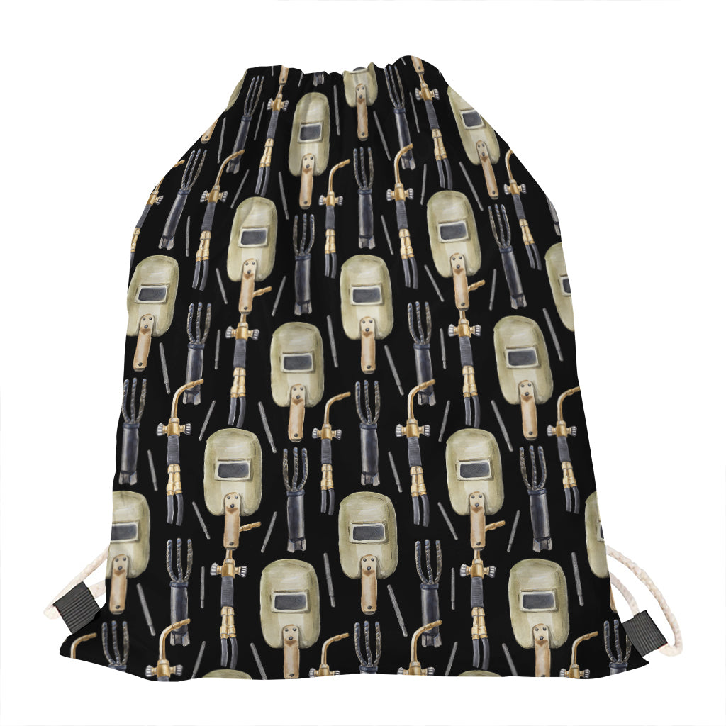 Welding Mask Pattern Print Drawstring Bag