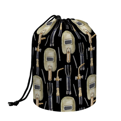 Welding Mask Pattern Print Drawstring Makeup Bag