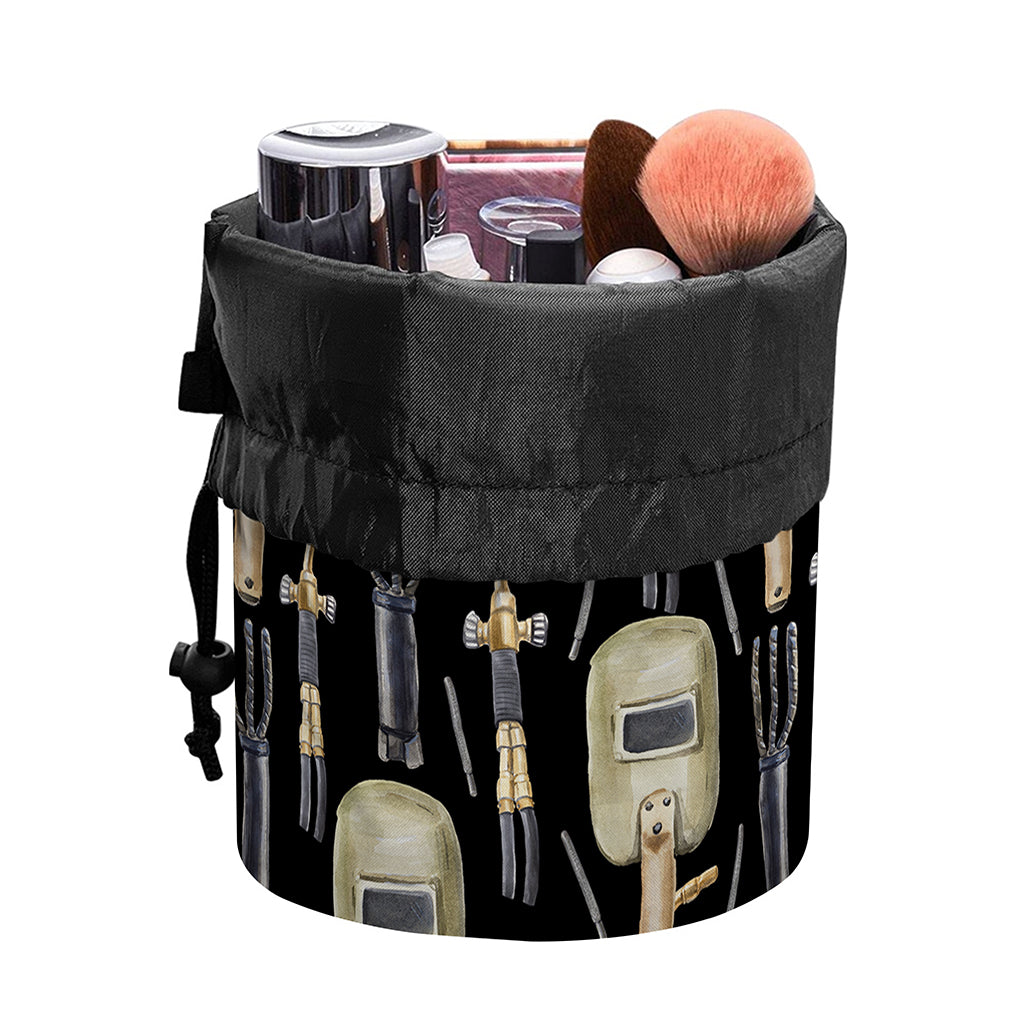Welding Mask Pattern Print Drawstring Makeup Bag