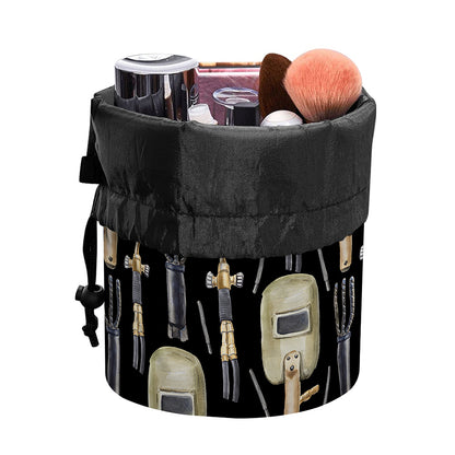 Welding Mask Pattern Print Drawstring Makeup Bag
