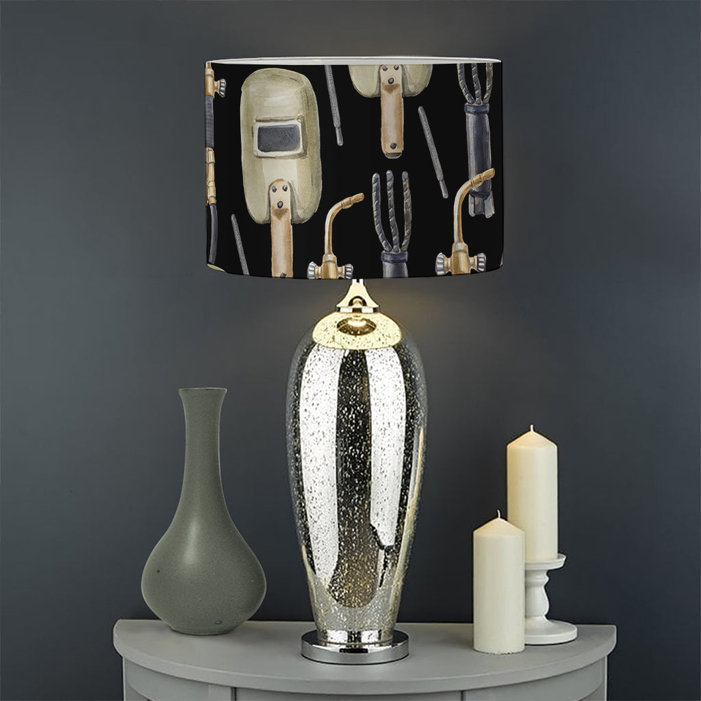 Welding Mask Pattern Print Drum Lamp Shade