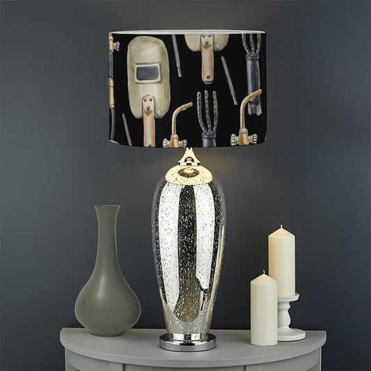 Welding Mask Pattern Print Drum Lamp Shade