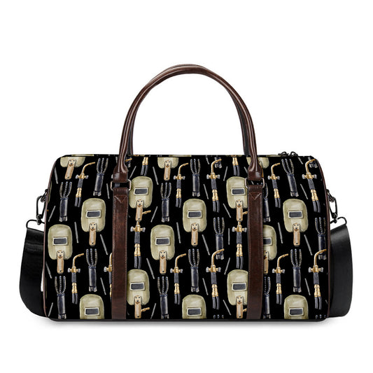 Welding Mask Pattern Print Duffle Bag