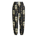 Welding Mask Pattern Print Fleece Lined Knit Pants