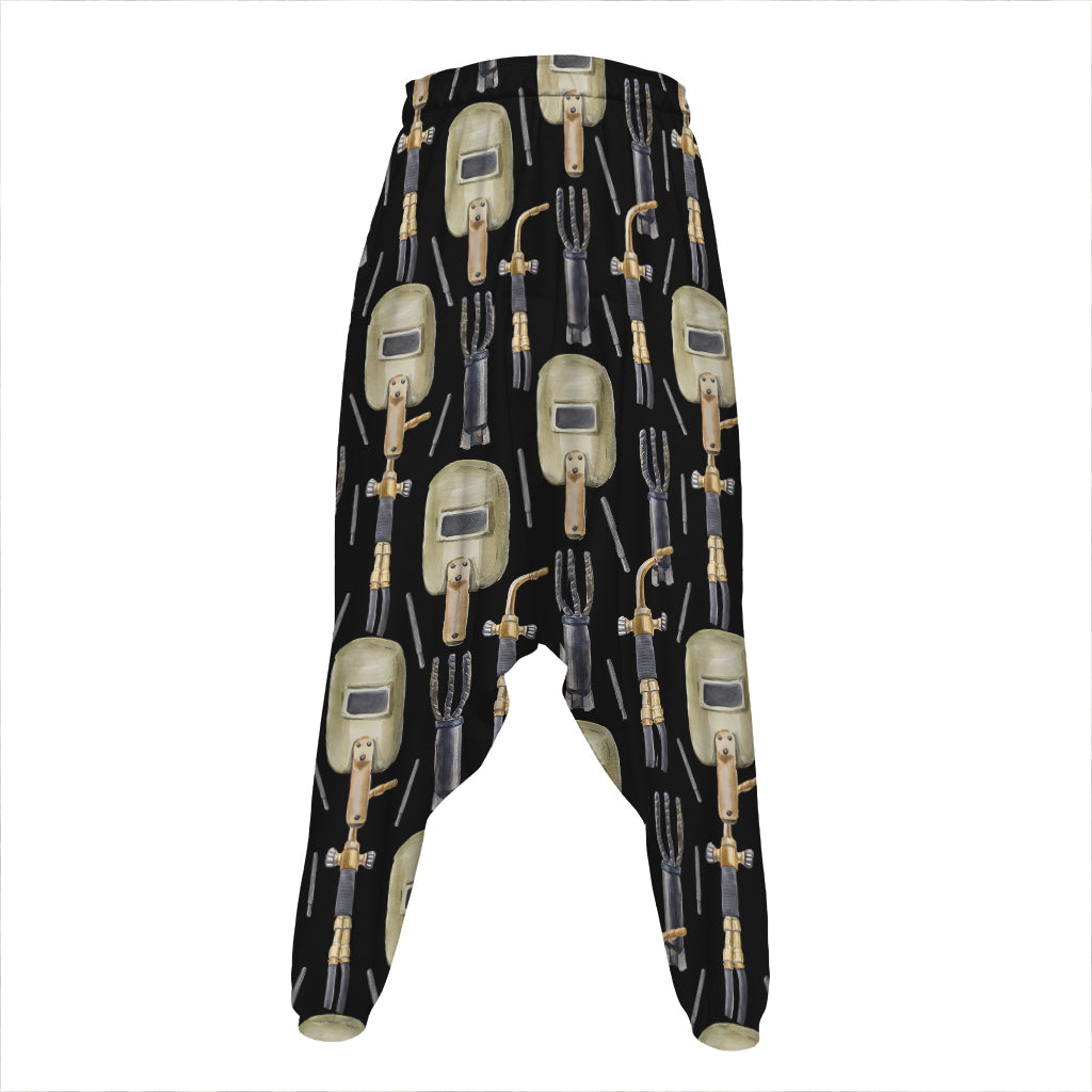 Welding Mask Pattern Print Hammer Pants