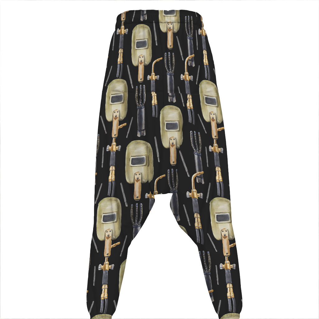 Welding Mask Pattern Print Hammer Pants