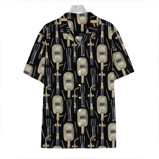 Welding Mask Pattern Print Hawaiian Shirt