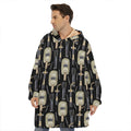 Welding Mask Pattern Print Hoodie Blanket