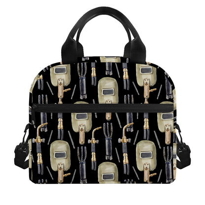 Welding Mask Pattern Print Insulated Lunch Bag