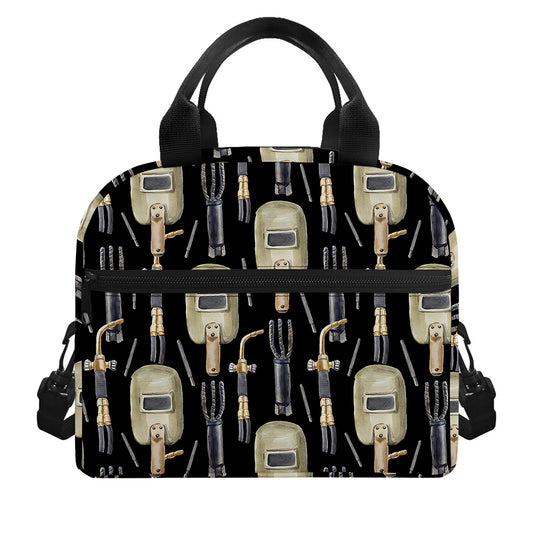 Welding Mask Pattern Print Insulated Lunch Bag