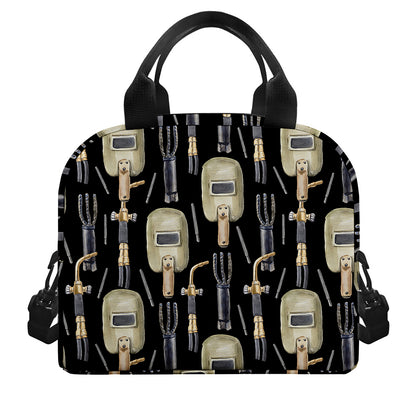 Welding Mask Pattern Print Insulated Lunch Bag
