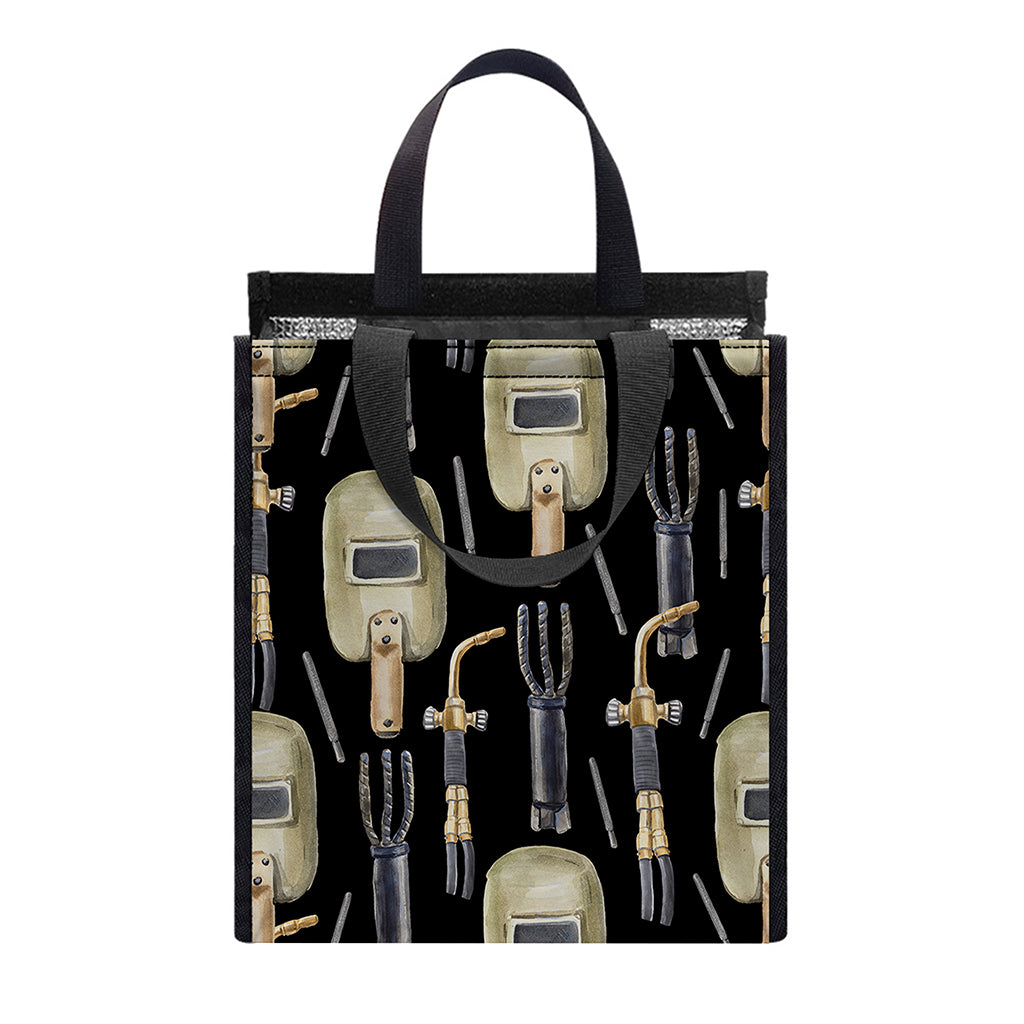 Welding Mask Pattern Print Insulated Lunch Tote