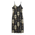 Welding Mask Pattern Print Jersey Midi Cami Dress