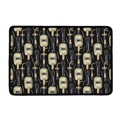 Welding Mask Pattern Print Kitchen Mat