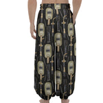 Welding Mask Pattern Print Lantern Pants