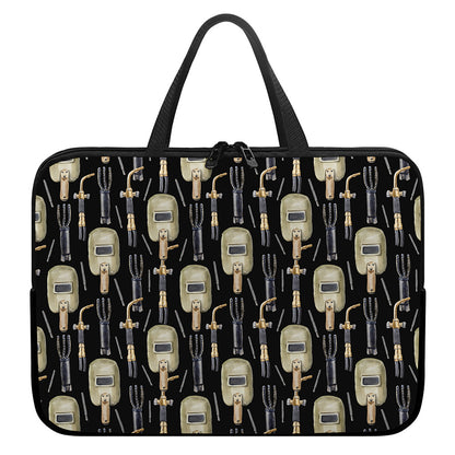 Welding Mask Pattern Print Laptop Sleeve With Handle