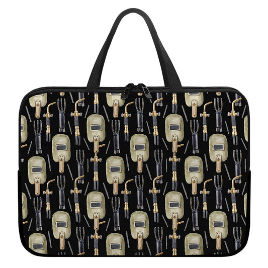 Welding Mask Pattern Print Laptop Sleeve With Handle