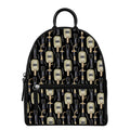 Welding Mask Pattern Print Leather Backpack
