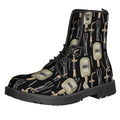 Welding Mask Pattern Print Lace-Up Boots