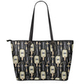 Welding Mask Pattern Print Leather Tote Bag With Zipper