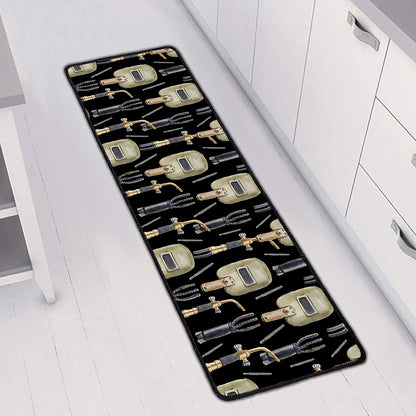 Welding Mask Pattern Print Long Kitchen Mat