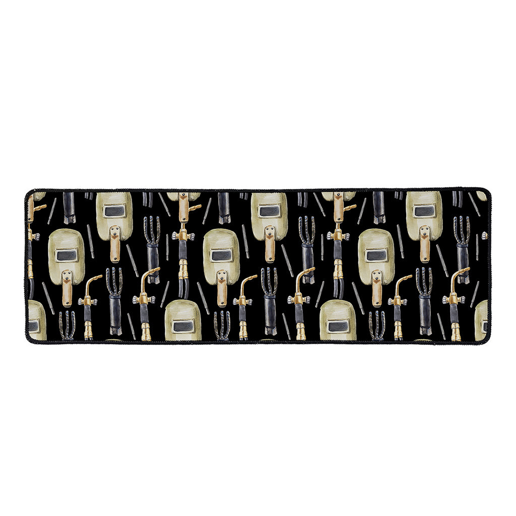 Welding Mask Pattern Print Long Kitchen Mat